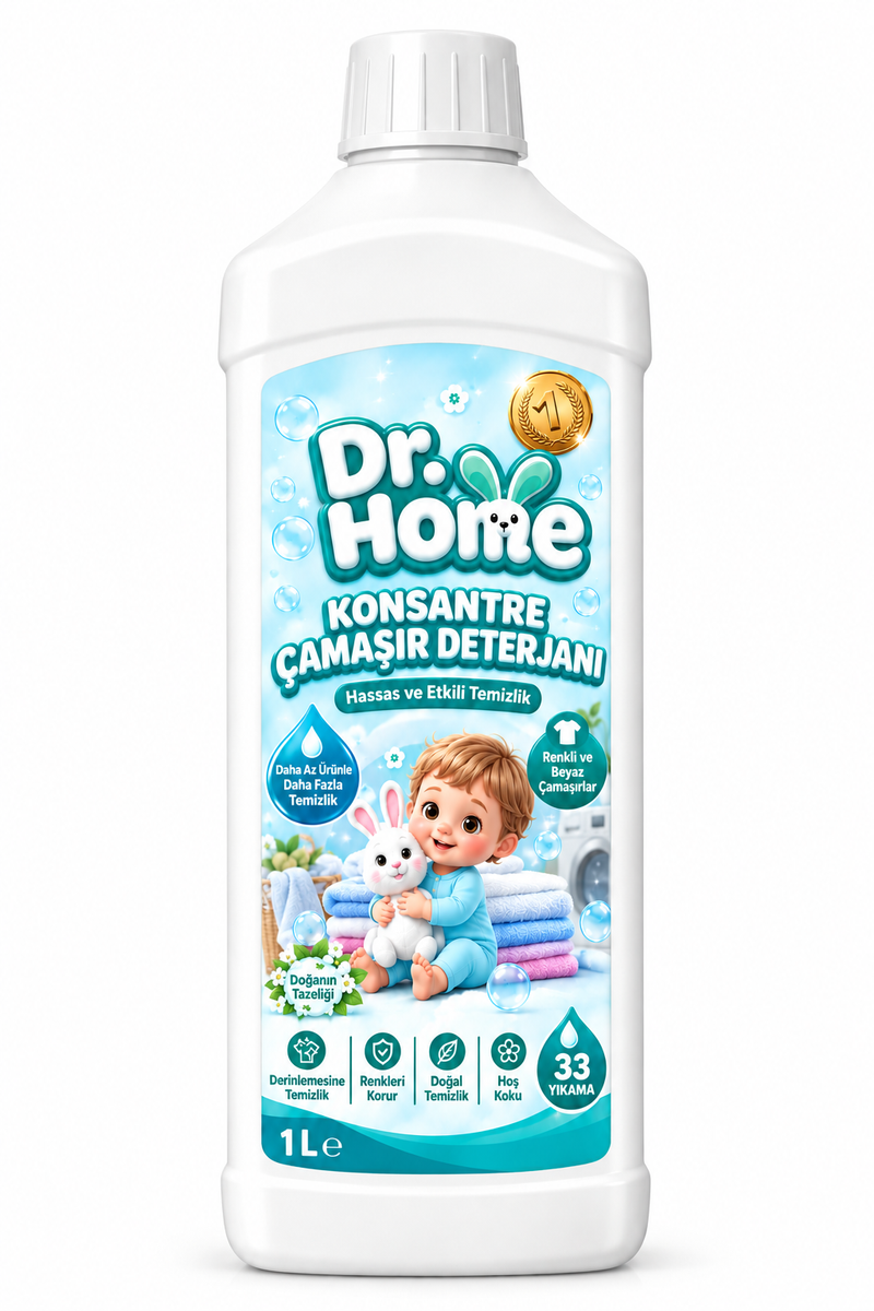 DR HOME PLUS Konsantre Sıvı Çamaşır Deterjanı 1 LT Beyazlar ve Renkliler İçin