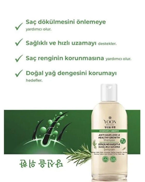 YOON Saç Dökülme Karşıtı Biberiyeli Tuzsuz Şampuan 400ml
