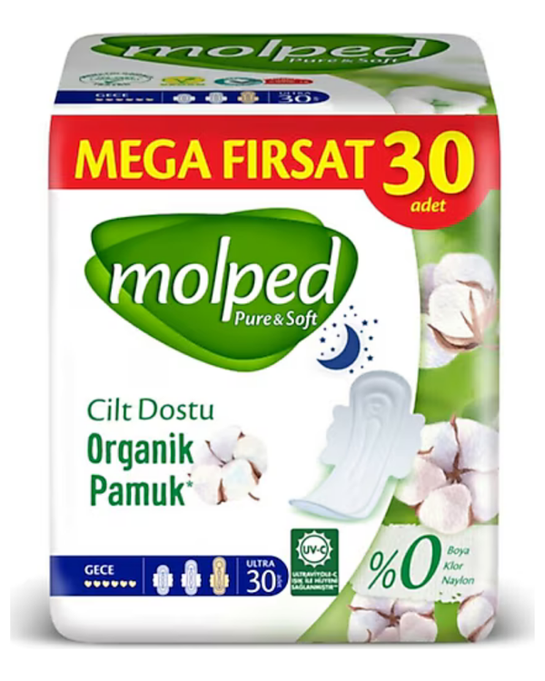 Molped Pure Soft Mega Hijyenik Ped Gece Ultra 30 lu Fiyatı
