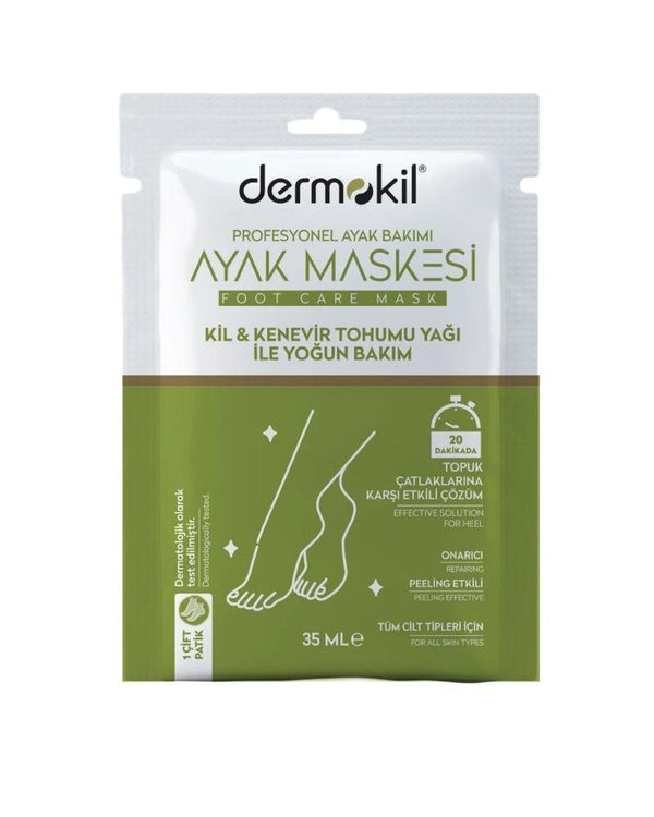 Dermokil Ayak Maskesi Kil & Kenevir Tohumu Yağı