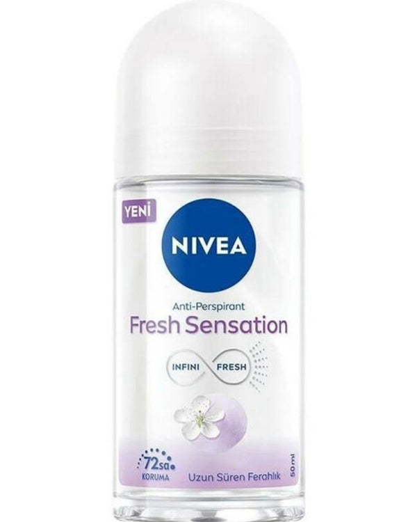 NIVEA Kadın Roll-on Deodorant Fresh Sensation 50ml, Ter Kokusuna Karşı 72 Saat Koruma, Ferahlık