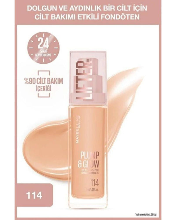 Maybelline New York Lifter Niasinamid ve Hyalüronik Asit İçeren Aydınlatan Fondöten - 114