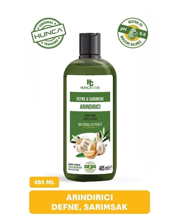 Hunca Care Defne Ve Sarımsaklı Şampuan, Saç Dökülmesine Karşı Yardımcı 485 ml