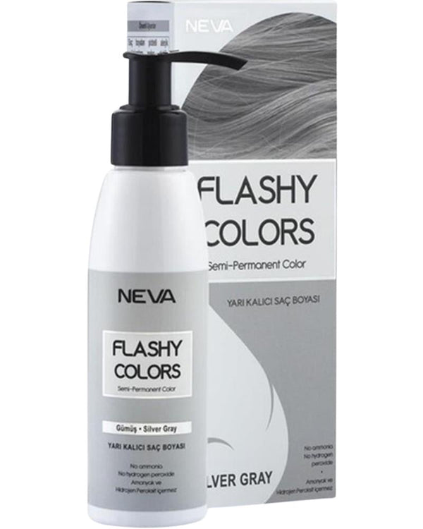 Neva Flashy Colors Yarı Kalıcı Saç Boyası Silver Gray / Gümüş 100 Ml