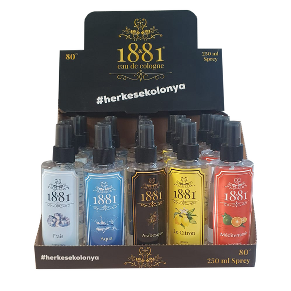 1881 Kolonya 250ml Pet Sprey 20'li Karma Koli Yeni-Tasarım