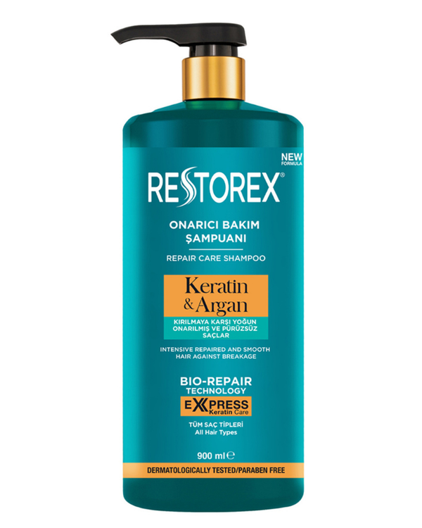 Restorex Keratin & Argan Onarıcı Saç Bakım Şampuanı 900 ml