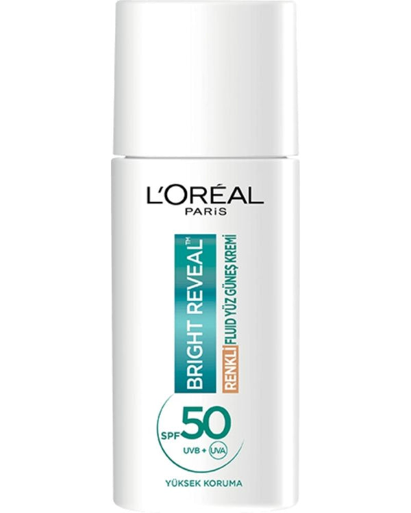 Loreal Paris Bright Reveal Renkli Fluid Güneş Kremi SPF50+ Medium 50 ml