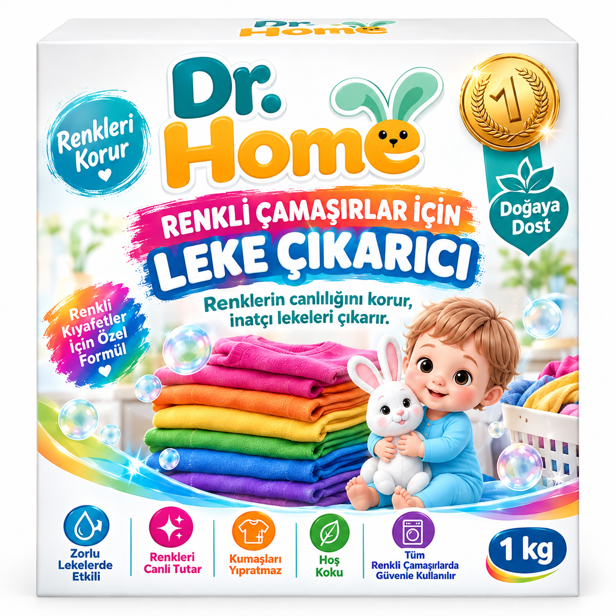 Dr Home Renkliler İçin Toz Leke Çıkarıcı 1 KG Aktif Oksijen