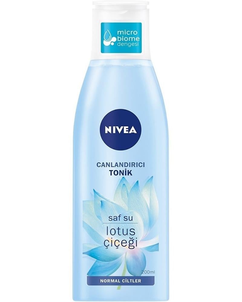NIVEA Canlandırıcı Tonik 200ml, Arındırıcı, Nemlendirici, Lotus Çiçeği, Cildi Kurutmadan Temizler