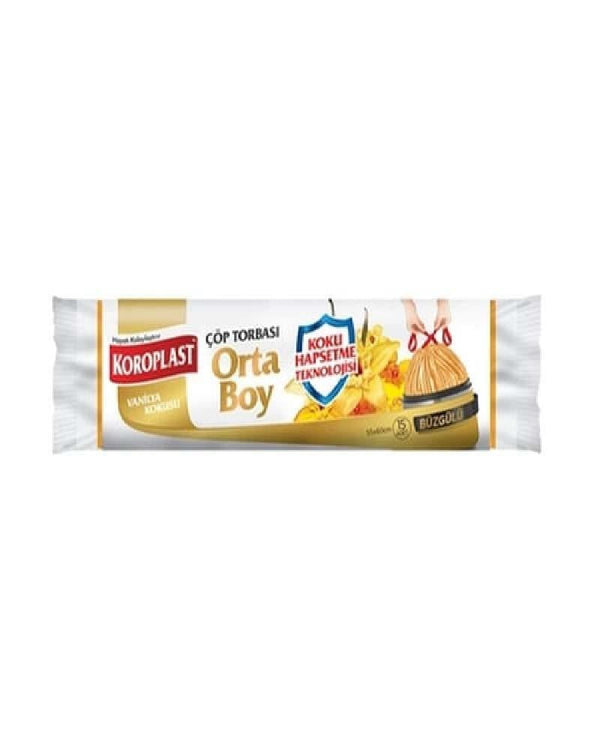 Koroplast Çöp Torbası Büzgülü Orta Vanilya Kokulu 55*60