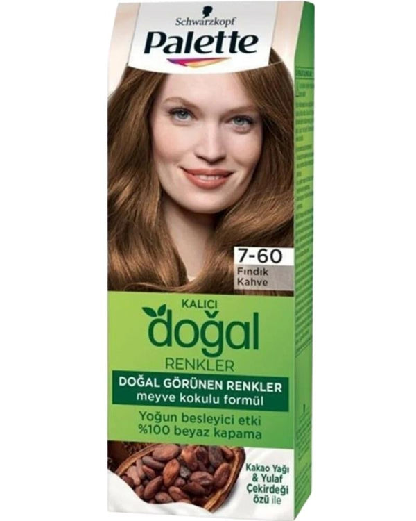 Palette Kalıcı Doğal Renkler Saç Boyası 7-60 Fındık Kahve