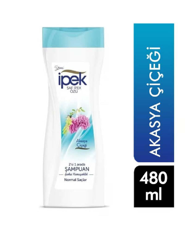 İpek Normal saçlar için 2 si 1 arada Akasya Özlü Şampuan 480 ml