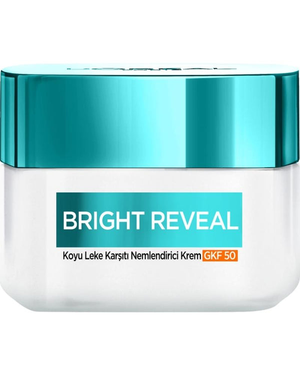 L'Oreal Paris Bright Reveal Koyu Leke Karşıtı, Cilt Tonu Eşitleyici Spf50 Nemlendirici Krem Niasinamid 50ml