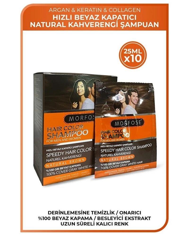 Morfose Hızlı Beyaz Kapatıcı Şampuan 25 ml 10 lu Paket Koyu Kahve