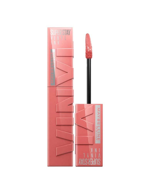 Maybelline New York Super Stay Vinyl Ink Uzun Süre Kalıcı Likit Parlak Ruj 100 Charmed