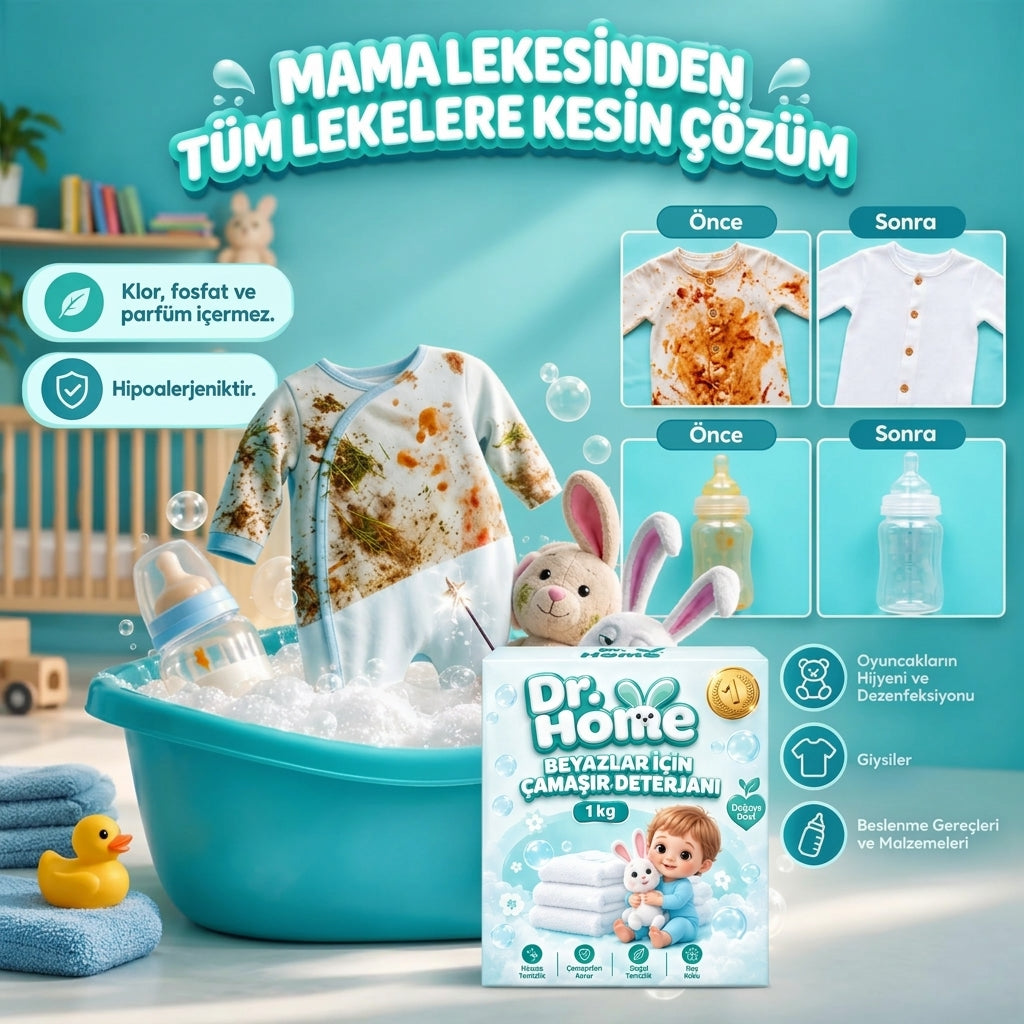 Dr Home Beyazlar İçin Toz Leke Çıkarıcı ve Beyazlatıcı 1 KG