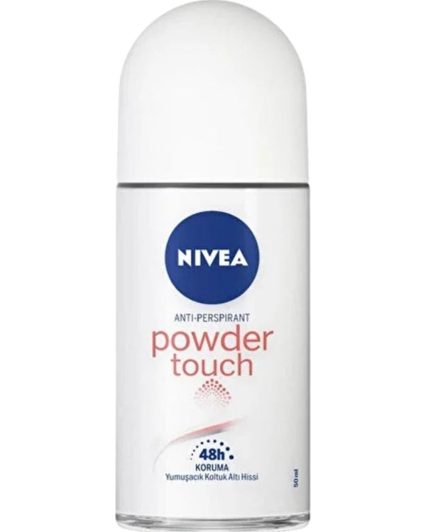 NIVEA Kadın Roll-on Deodorant Powder Touch 50ml, Ter Kokusuna Karşı 48 Saat Koruma, Bakımlı Koltuk Altı