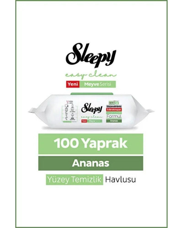 Sleepy Easy Clean Yüzey Temizlik Havlusu Ananas 100 lü