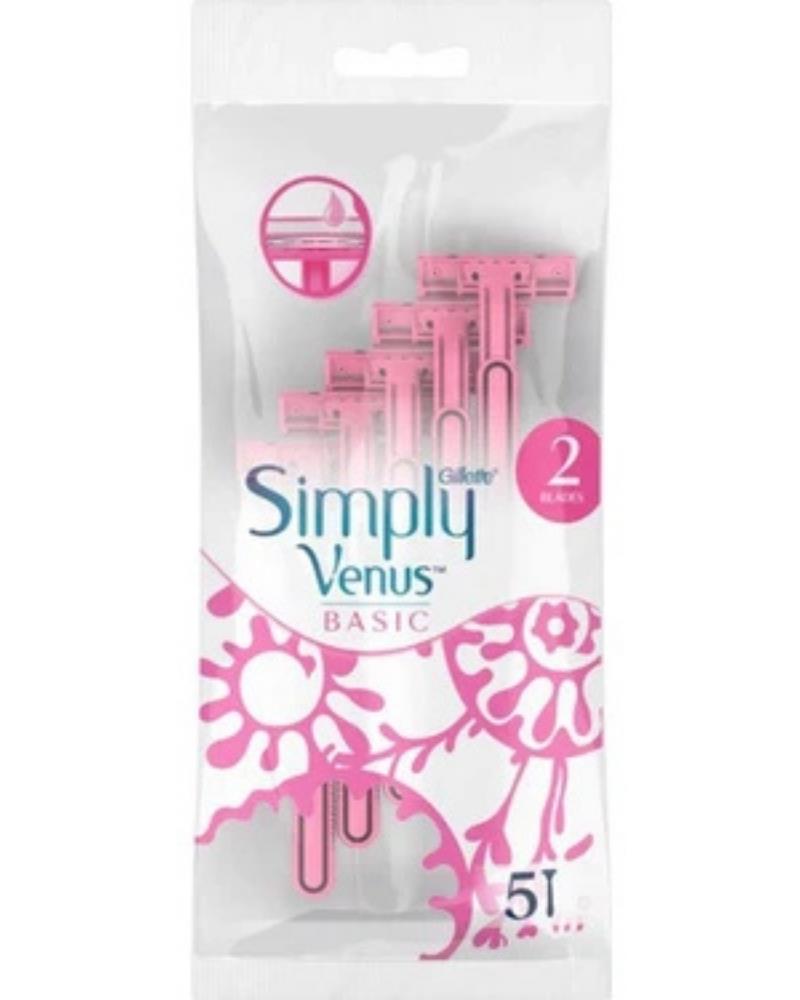 Gillette Venus Simply Venus 2 Basic Kadın Tıraş Bıçağı 5'li