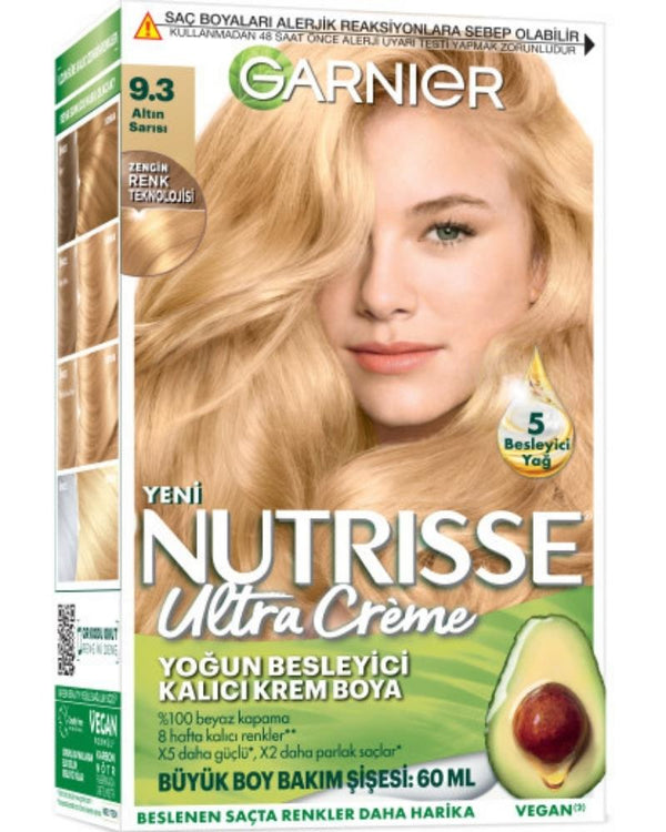 Garnier Nutrisse Yoğun Besleyici Kalıcı Krem Saç Boyası 9.3 Altın Sarısı