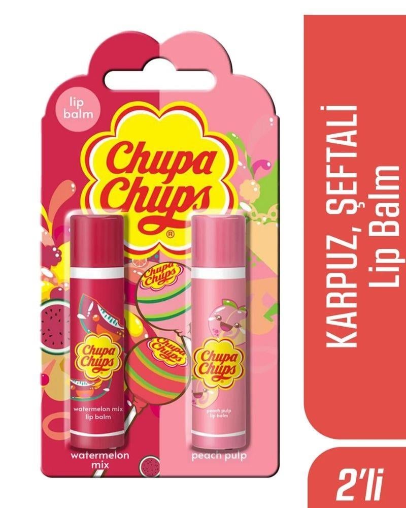 CHUPA CHUPS DUDAK BALSAMI 4GR 2Lİ KARPUZ VE ŞEFTALİ