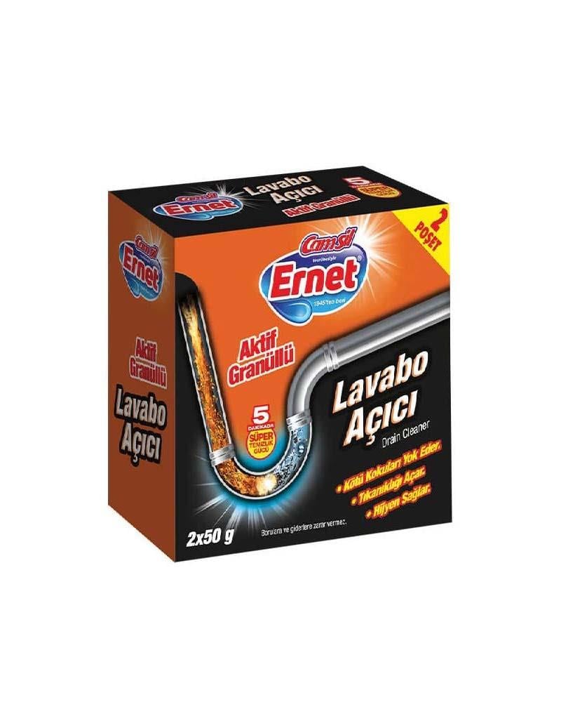 Ernet Süper Lavabo Açıcı Aktif Granüllü 2 x 70 Gr
