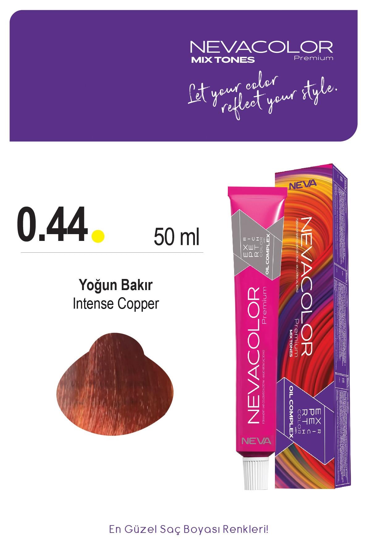 Neva Color Nevacolor Premium Kalıcı Krem Saç Boyası 0.44 Yoğun Bakır