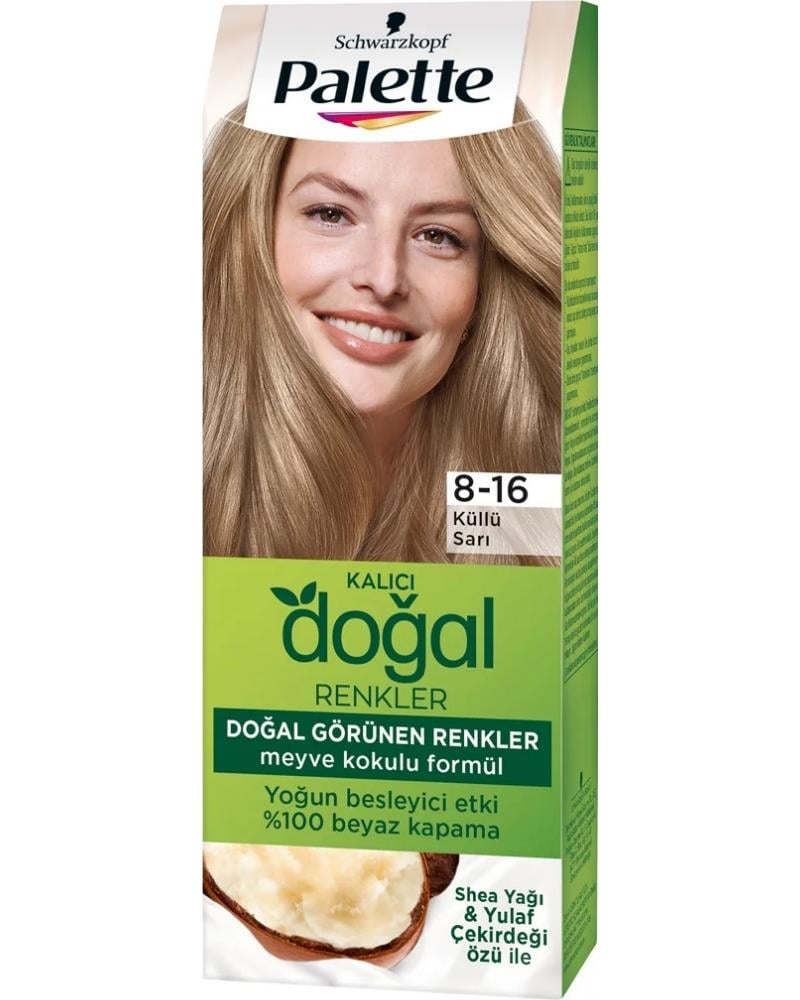 Palette Kalıcı Doğal Renkler Saç Boyası No: 8.16 Küllü Sarı