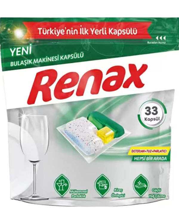 RENAX Bulaşık Makinesi Kapsülü Hepsi Bir Arada 33 Lü