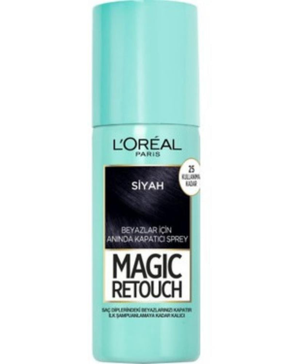 L'Oreal Paris Magic Retouch Beyaz Saçlar İçin Kapatıcı Siyah Saç Spreyi 75 Ml