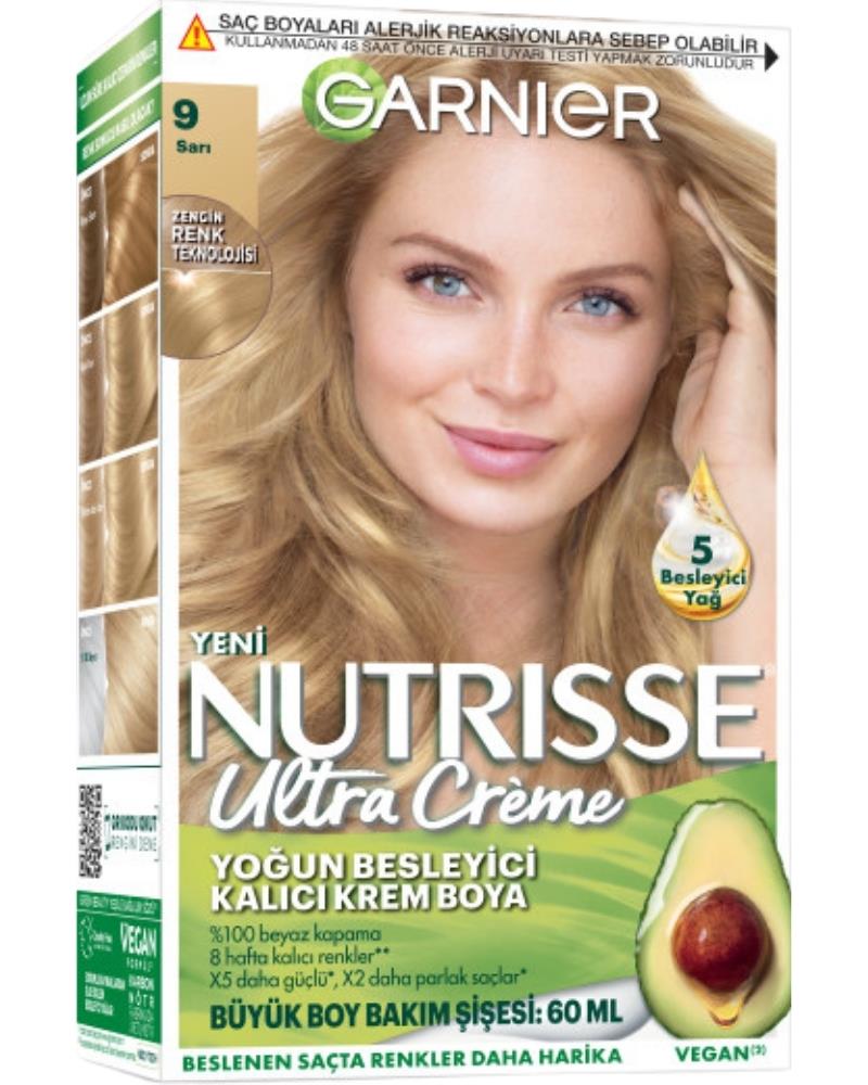 Garnier Nutrisse Yoğun Besleyici Kalıcı Krem Saç Boyası 9 Sarı
