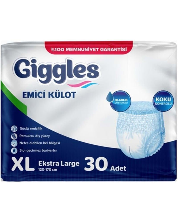 giggles Külotlu Yetişkin Hasta Bezi Ekstra Büyük Boy Xl beden 30 Lu