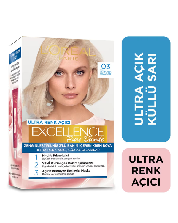 L'Oréal Paris Excellence Pure Blonde Saç Boyası Ultra Açık Küllü Sarı
