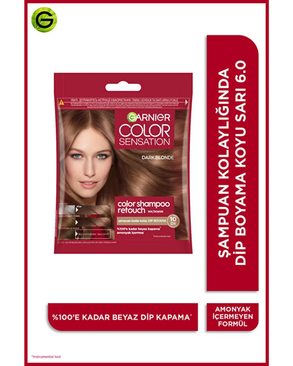 Garnier Color Shampoo Retouch Şampuan Kolaylığında Dip Boyası Koyu Sarı 6.0