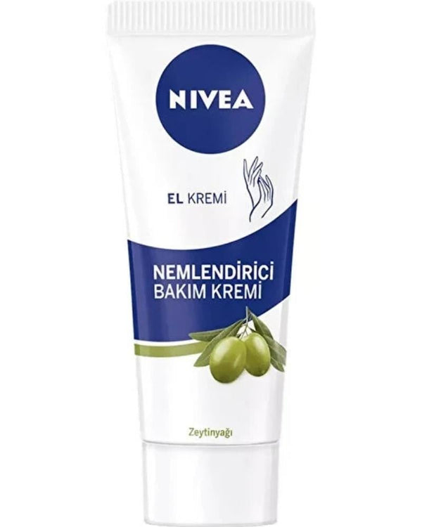 NIVEA Zeytinyağlı Nemlendirici El Bakım Kremi 75ml, Yağlı Ve Yapışkan His Bırakmaz, Yumuşak Cilt Hissi
