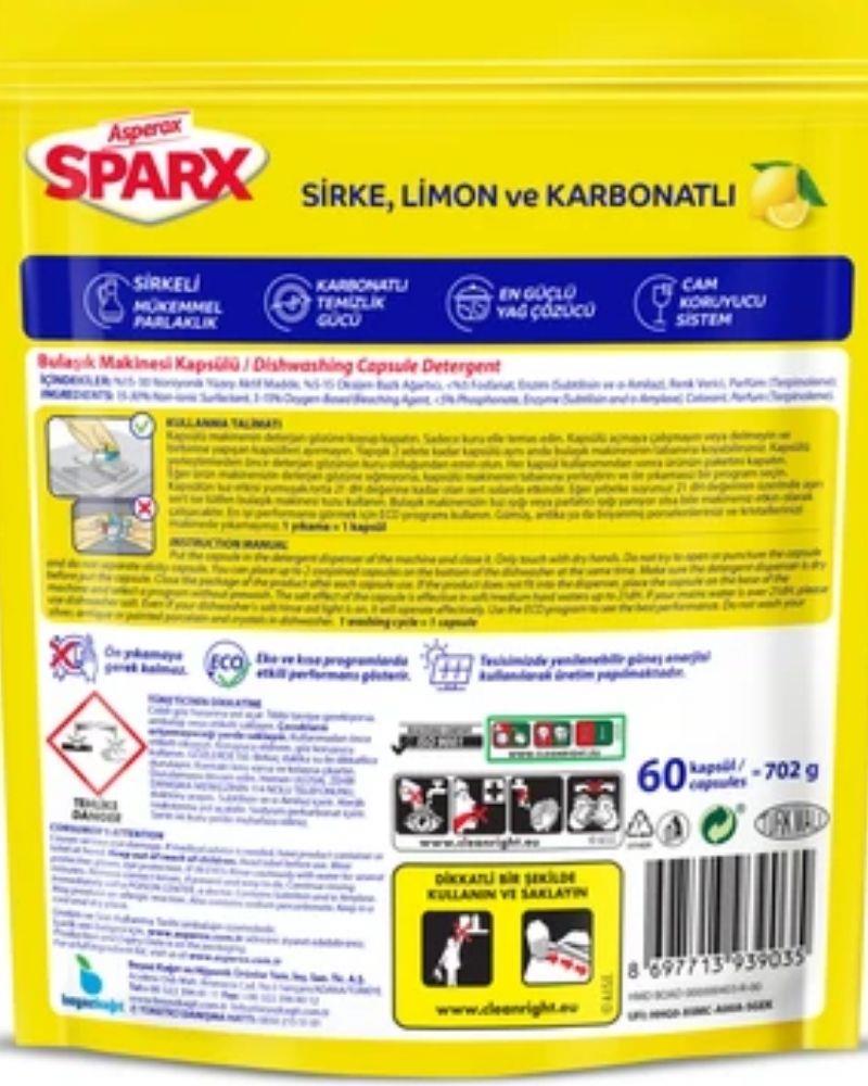 Asperox Sparx Bulaşık Makinesi Tableti 60'lı