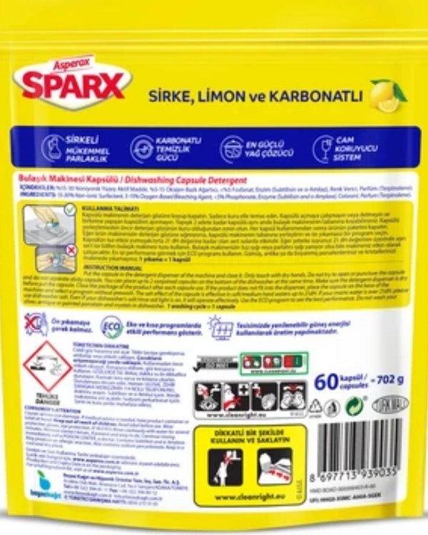 Asperox Sparx Bulaşık Makinesi Tableti 60'lı