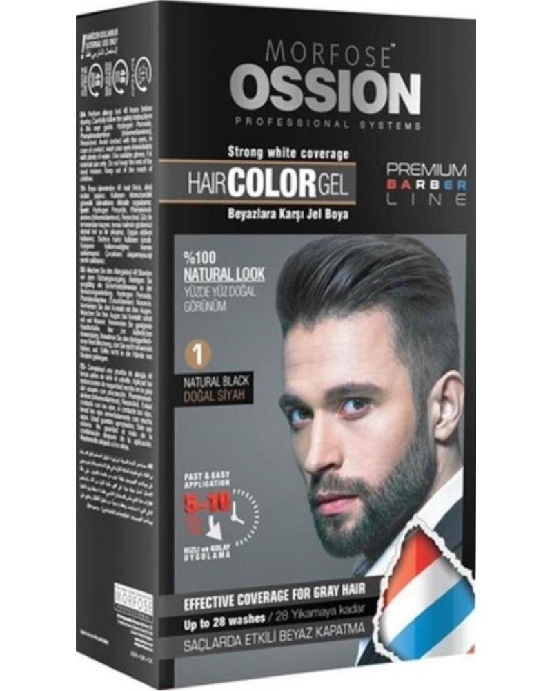Morfose Ossion Pr.barber Erkek Saç Jel Boya Doğal Siyah No:1 40 Ml