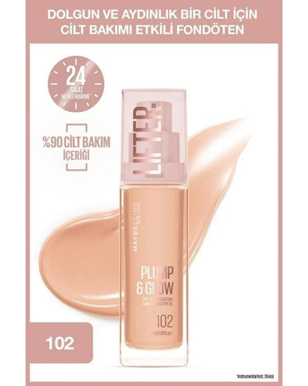 Maybelline New York Lifter Niasinamid ve Hyalüronik Asit İçeren Aydınlatan Fondöten - 102