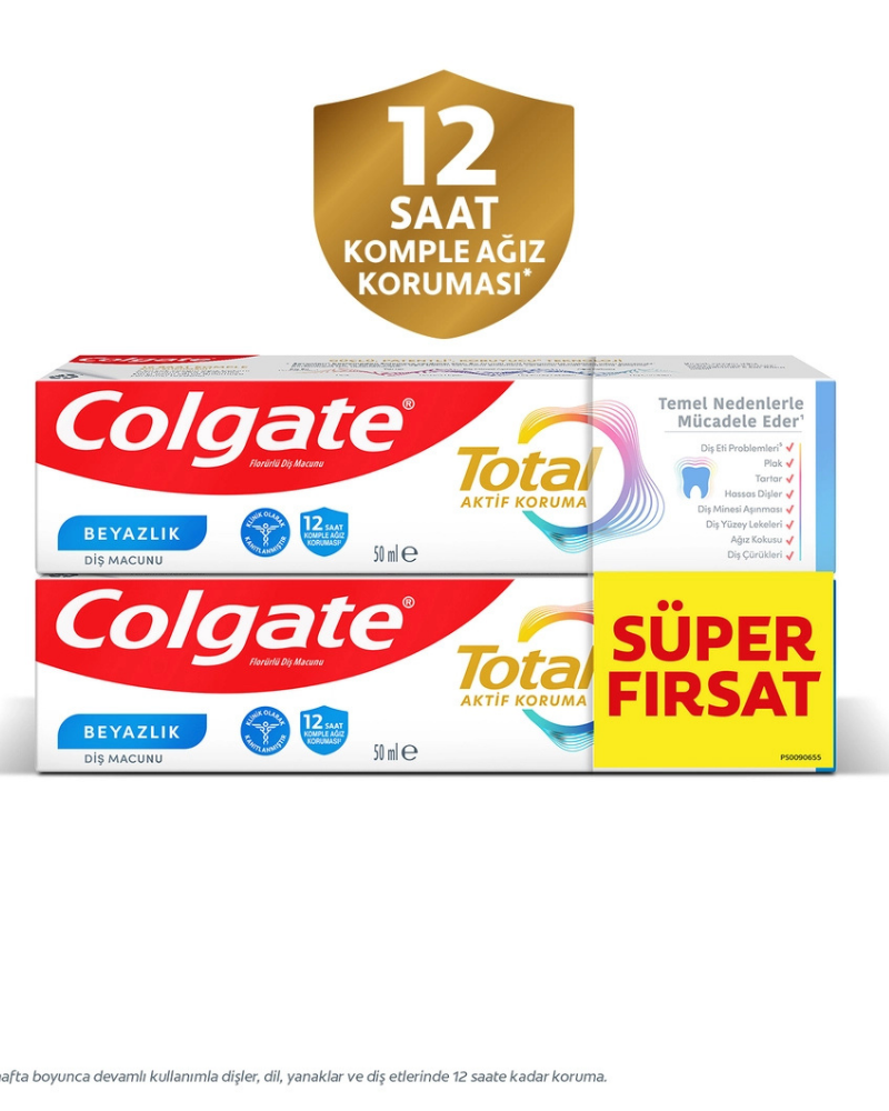 Colgate Total Beyazlık Diş Macunu 50 ml x 2