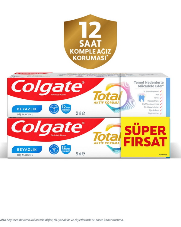 Colgate Total Beyazlık Diş Macunu 50 ml x 2
