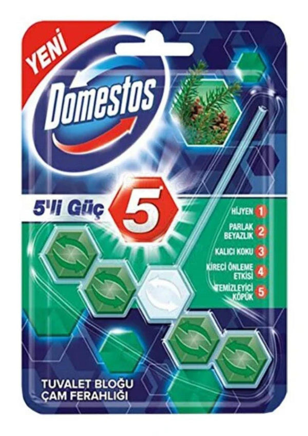 Domestos Wc Temizleyici Blok 5'li Güç Çam Ferahlığı