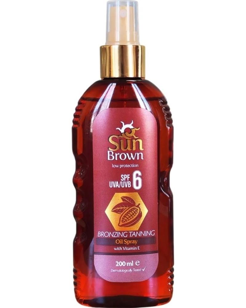 Sun Brown Hindistan Cevizi Özlü Spf 6 Bronzlaştırıcı Güneş Yağı Spreyi 200 ml