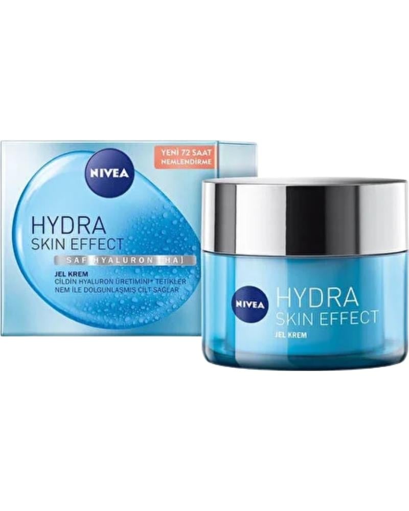 NIVEA Hydra Skin Effect Jel Krem 50ml, Saf Hyaluron, Nemlendirici, Dolgunlaştırıcı, Pürüzsüzleştirici