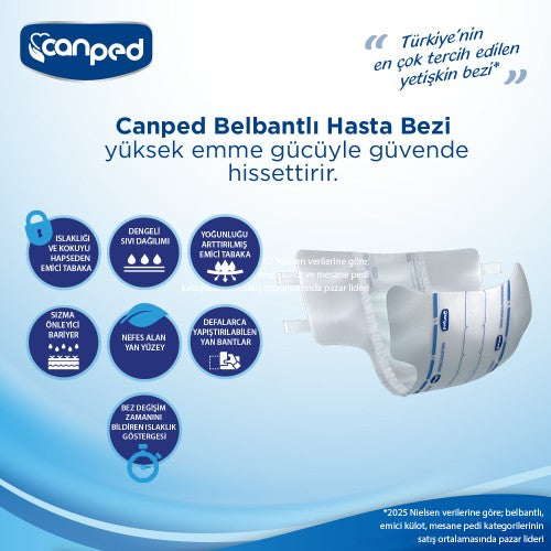 Canped Belbantlı Extra Küçük Hasta Bezi 30 lu Fiyatı