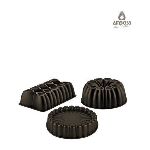 Amboss Sweet Trio 3 Parça Kek Kalıbı Seti - Siyah Fiyatı