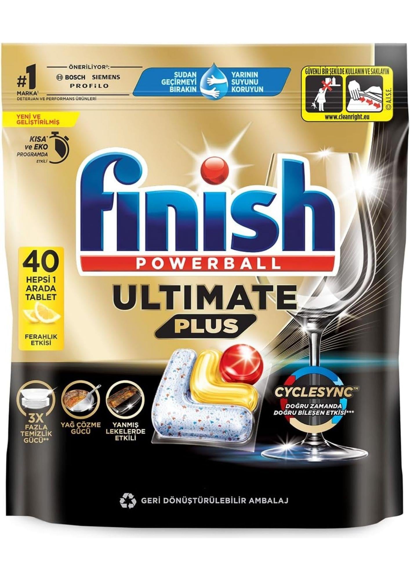 Finish Ultimate Plus Limon 40'lı