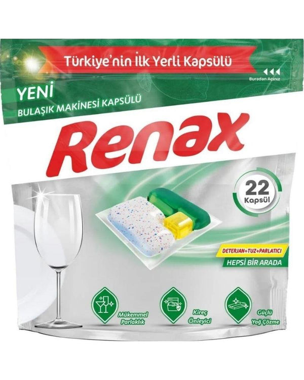 RENAX Bulaşık Makinesi Kapsülü Hepsi Bir Arada 22 Li