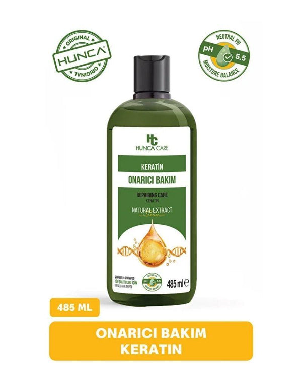 Hunca Care Keratin Complex Şampuan, Besleyici Ve Onarıcı Tüm Saç Tipleri Için 485 ml