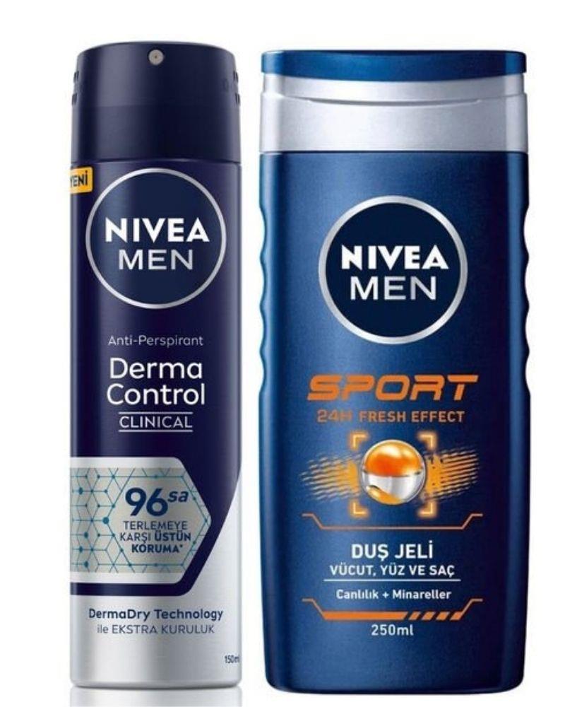 NIVEA MEN Derma Control Clinical Sprey Deodorant 150 ml + Sport Duş Jeli 250 ml